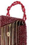 Buy_House of Kosha_Maroon Chain Natali Metallic Embellished Bag _Online_at_Aza_Fashions