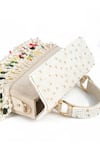 House of Kosha_White Crystals Alia And Pearl Embellished Box Bag _Online_at_Aza_Fashions