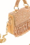 House of Kosha_Gold Crystals Melody Embellished Box Bag _Online_at_Aza_Fashions