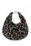 Buy_House of Kosha_Black Pearl Aliya And Stone Embellished Hobo Bag _at_Aza_Fashions