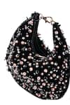 Shop_House of Kosha_Black Pearl Aliya And Stone Embellished Hobo Bag _at_Aza_Fashions