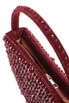 House of Kosha_Maroon Crystals Clara Embellished Crescent Bag _Online_at_Aza_Fashions