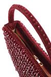 Buy_House of Kosha_Maroon Crystals Clara Embellished Crescent Bag _Online_at_Aza_Fashions