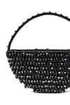 House of Kosha_Black Crystals Clara Crescent Bag _Online_at_Aza_Fashions