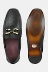 Shop_Lafattio_Black Ibiza Croc Skin Buckled Loafers _at_Aza_Fashions