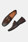 Buy_Lafattio_Brown Ibiza Croc Skin Loafers _at_Aza_Fashions