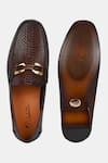 Shop_Lafattio_Brown Ibiza Croc Skin Loafers _at_Aza_Fashions