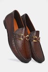 Lafattio_Brown Ibiza Croc Skin Loafers _Online_at_Aza_Fashions