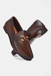 Lafattio_Brown Ibiza Croc Skin Loafers _at_Aza_Fashions