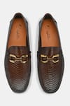 Buy_Lafattio_Brown Ibiza Croc Skin Loafers 