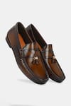 Lafattio_Brown Ibiza Tassel Embellished Shaded Loafers _Online_at_Aza_Fashions