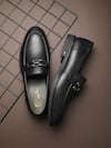 Lafattio_Black Ibiza Buckled Loafers _Online_at_Aza_Fashions