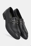 Lafattio_Black Ibiza Buckled Loafers _at_Aza_Fashions