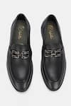 Lafattio_Black Ibiza Buckled Loafers 