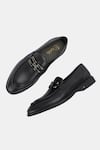 Lafattio_Black Ibiza Buckled Loafers 