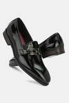 Lafattio_Black Ibiza Glossy Buckled Loafers _at_Aza_Fashions