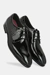 Lafattio_Black Barca Weave Textured Lace Up Shoes _Online_at_Aza_Fashions