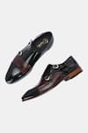 Buy_Lafattio_Black Mallorca Double Monk Strap Shoes _at_Aza_Fashions