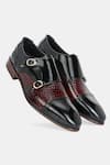 Lafattio_Black Mallorca Double Monk Strap Shoes _at_Aza_Fashions