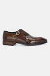 Buy_Lafattio_Brown Mallorca Double Monk Strap Colorblocked Shoes _Online_at_Aza_Fashions