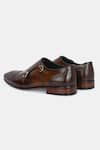 Shop_Lafattio_Brown Mallorca Double Monk Strap Colorblocked Shoes _Online_at_Aza_Fashions