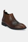 Lafattio_Brown Granada Chelsea Croc Skin Boots _Online_at_Aza_Fashions