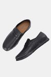 Buy_Lafattio_Black Pashmina Leather Textured Loafers _at_Aza_Fashions