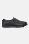 Shop_Lafattio_Black Pashmina Leather Textured Loafers _Online_at_Aza_Fashions