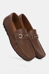 Buy_Lafattio_Brown Pashmina Leather Textured Loafers _Online_at_Aza_Fashions