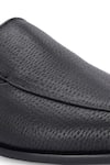 Lafattio_Black Pashmina Leather Grain Textured Loafers _Online_at_Aza_Fashions