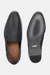 Lafattio_Black Pashmina Leather Grain Textured Loafers _Online