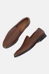 Buy_Lafattio_Brown Pashmina Leather Grainy Textured Loafers _at_Aza_Fashions