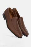 Shop_Lafattio_Brown Pashmina Leather Grainy Textured Loafers _Online_at_Aza_Fashions