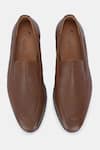 Shop_Lafattio_Brown Pashmina Leather Grainy Textured Loafers _Online