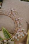 Shop_Floristaa by mahek_Multi Color Stones Sakura Blossom Embellished Headband_at_Aza_Fashions