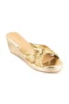 Buy_Crimzon_Gold Elyse Knotted Wedges _at_Aza_Fashions