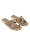 Buy_Crimzon_Gold Lulu Glitter Strap Flats _at_Aza_Fashions