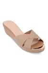 Buy_Crimzon_Beige Aiyana Cross Strap Wedges _at_Aza_Fashions