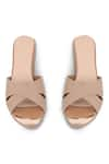 Shop_Crimzon_Beige Aiyana Cross Strap Wedges _at_Aza_Fashions