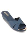 Buy_Crimzon_Blue Aiyana Cross Strap Wedges _at_Aza_Fashions