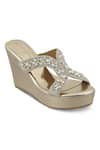 Buy_Crimzon_Gold Stone Norah Embellished Wedges _at_Aza_Fashions