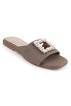 Buy_Crimzon_Grey Pearl Embellished Cutout Flats _at_Aza_Fashions