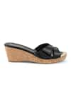 Crimzon_Black Aiyana Cross Strap Wedges _Online_at_Aza_Fashions