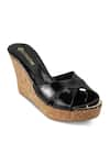 Buy_Crimzon_Black Aiyana Criss Cross Strap Wedges _at_Aza_Fashions