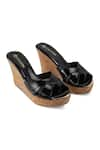 Shop_Crimzon_Black Aiyana Criss Cross Strap Wedges _at_Aza_Fashions