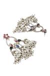 Buy_Curio Cottage_Silver Plated Faux Pearl Empress Trio Jhumki Earrings _Online_at_Aza_Fashions