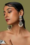 Buy_Curio Cottage_Silver Plated Kundan Songbird Dangler Earrings _at_Aza_Fashions