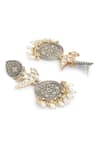 Buy_Curio Cottage_Silver Plated Kundan Songbird Dangler Earrings _Online_at_Aza_Fashions