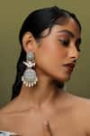 Shop_Curio Cottage_Silver Plated Kundan Songbird Dangler Earrings _Online_at_Aza_Fashions