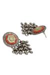 Buy_Curio Cottage_Silver Plated Gypsy Enamel Floral Dangler Earrings _Online_at_Aza_Fashions